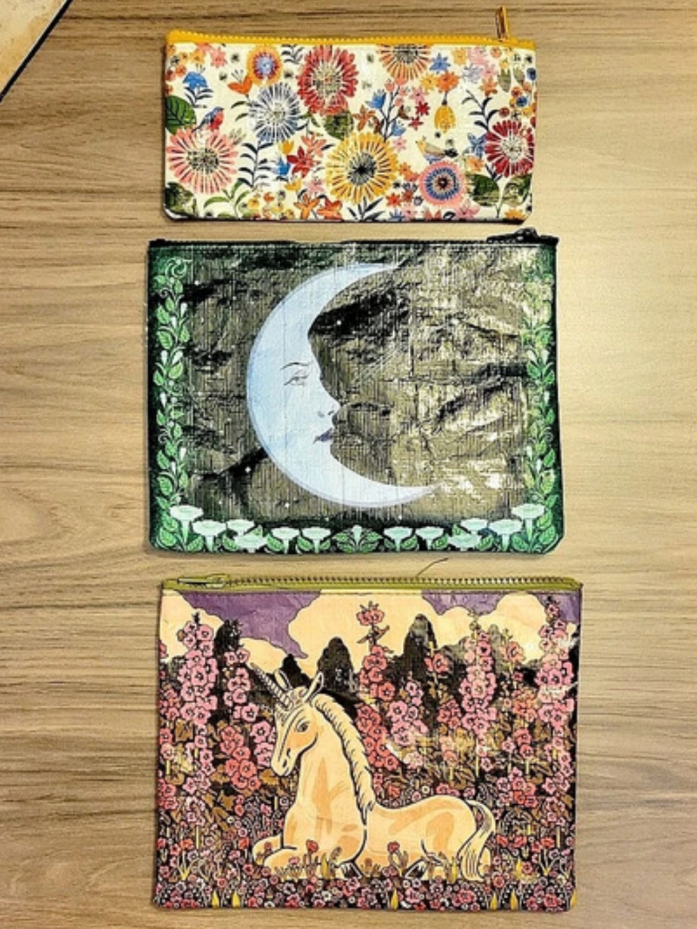3 Blue Q Starry Garden Zipper Pouch Set